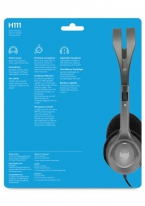 Logitech H111 Headset Bedraad Hoofdband Kantoor/callcenter Grijs