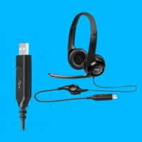 Logitech H390 USB Computer Headset Met rijke digitale audio en knoppen op de draad