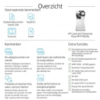 HP LaserJet Enterprise Flow MFP M636z, Printen, kopiëren, scannen, faxen, Scannen naar e-mail; Dubbelzijdig printen; Automatisch