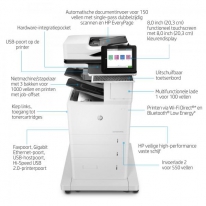 HP LaserJet Enterprise Flow MFP M636z, Printen, kopiëren, scannen, faxen, Scannen naar e-mail; Dubbelzijdig printen; Automatisch