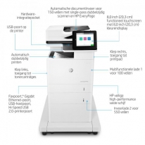 HP LaserJet Enterprise MFP M635fht, Printen, kopiëren, scannen, faxen, Printen via USB-poort aan de voorzijde; Scannen naar e-ma