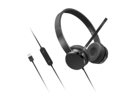 Lenovo 4XD1K18260 hoofdtelefoon/headset Bedraad Hoofdband Muziek/Voor elke dag USB Type-A Zwart