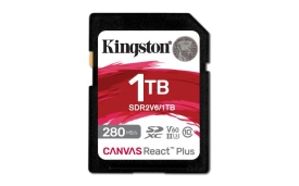 Kingston Technology 1TB Canvas React Plus SDXC UHS-II 280R/150W U3 V60 voor Full HD/4K